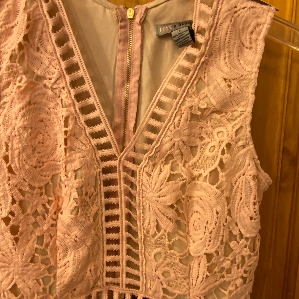 Feminine Lace/Lattice Woven Dress